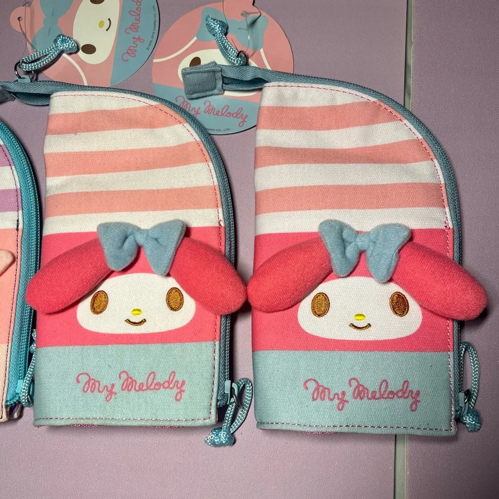 NWT Sanrio Set of 3 Pencil Pouches Little Twin Stars My Melody Kids Hello Kitty